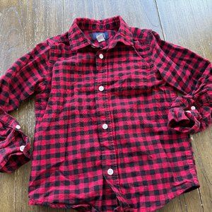 Toddler Boy The Children's Place red/black buffalo plaid dress shirt size 4T
